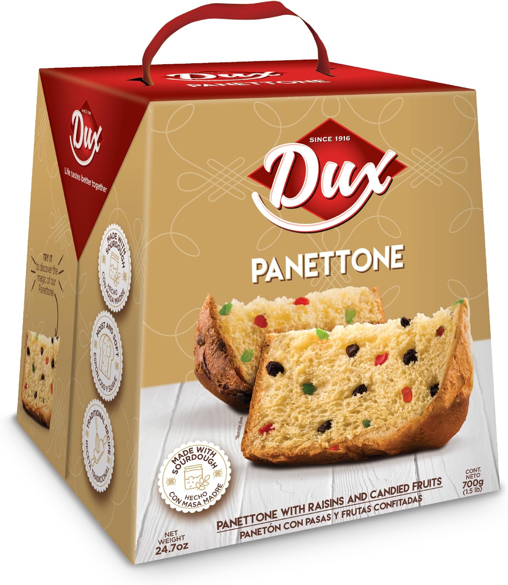 Sourdough Panettone with Dried Fruits, 24.69 oz