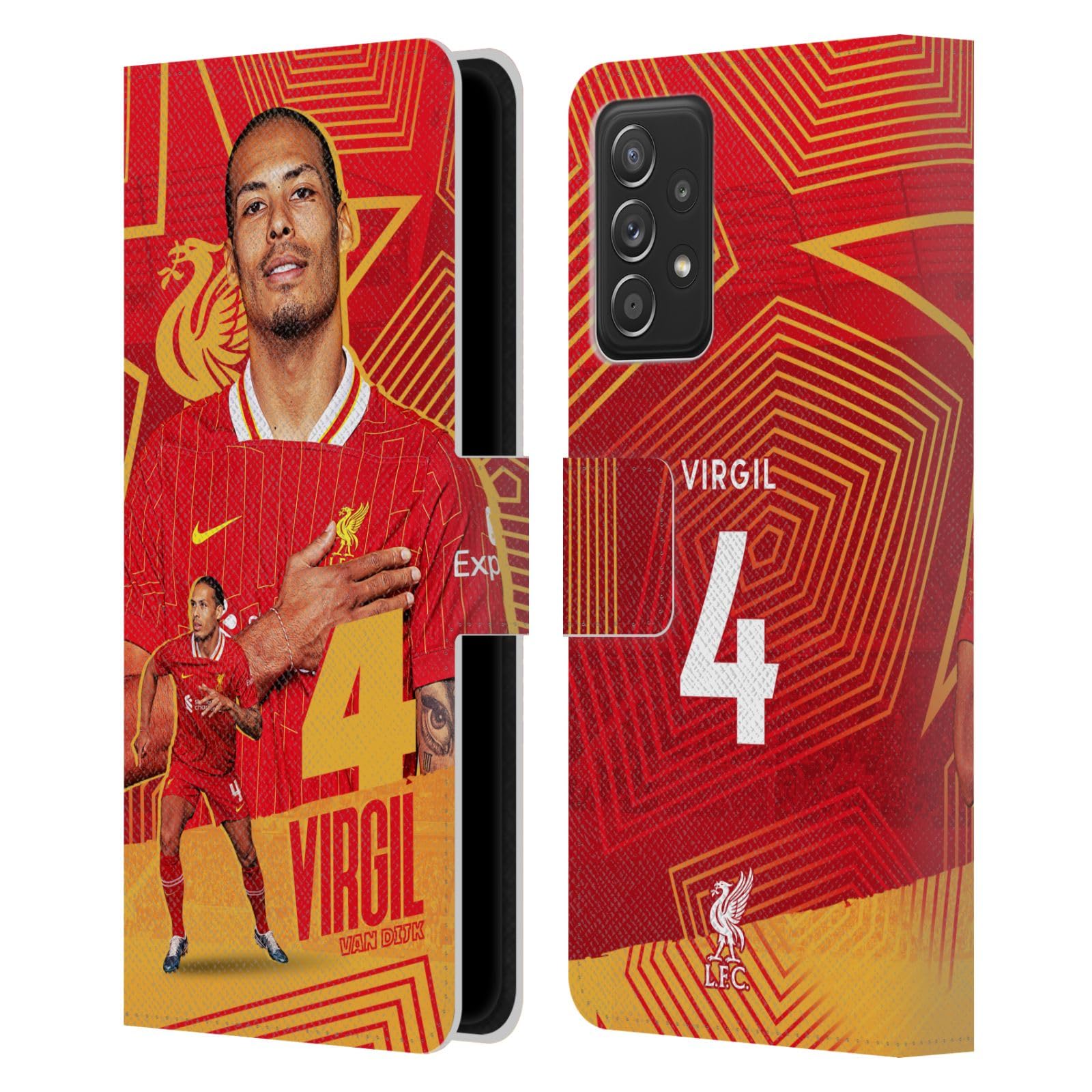 Head Case Designs Officially Licensed Liverpool Football Club Virgil van Dijk 2024/25 First Team Leather Wallet Case Compatible With Galaxy A52 / A52s / 5G (2021) — image 1