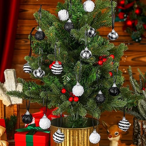 Miniatura 6 de Lenwen 24 piezas de decoraciones de árbol de carnaval, decoraciones colgantes con purpurina, decoraciones para el hogar, decoraciones de fiesta de