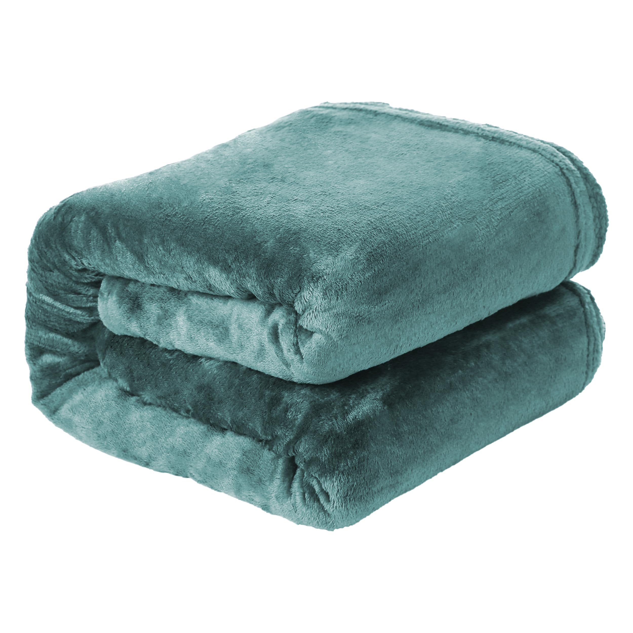 Plaid polaire turquoise pour cocooning sur canapé couverture douce 160x220cm