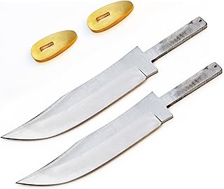 (Set of 2) Skinner Skinning Blade Blank Knife Making Knives Stainless Steel +Guard BL7823 - Whole Earth Supply