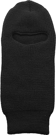 Black One Hole Face Mask Acrylic, Ski Winter Cold Weather Hat - US Made (Adult, One Size Fits Most)