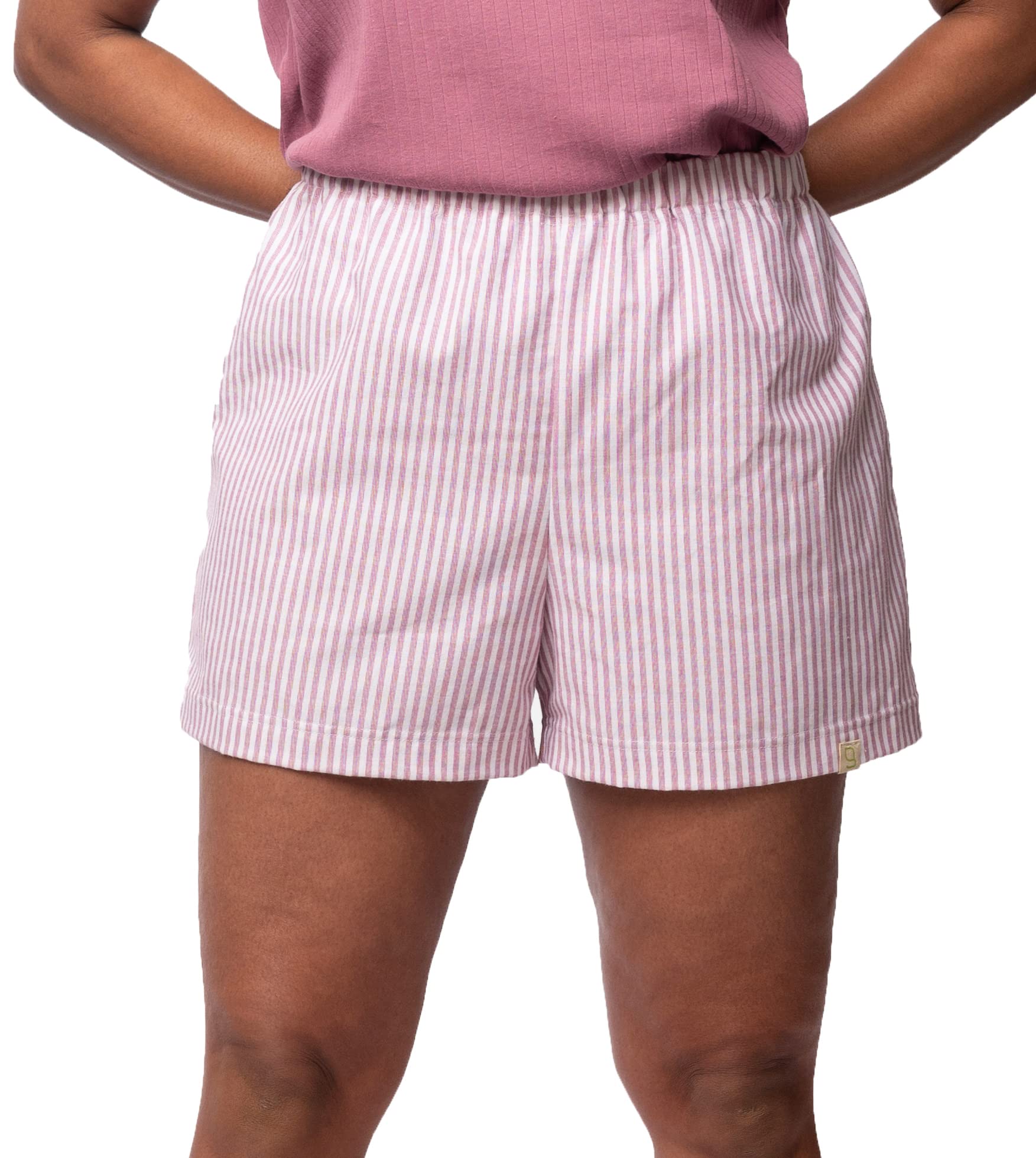 greenjama Women's Pyjama Shorts, GOTS-Certified Pyjama Bottom, Grape, 38, grape