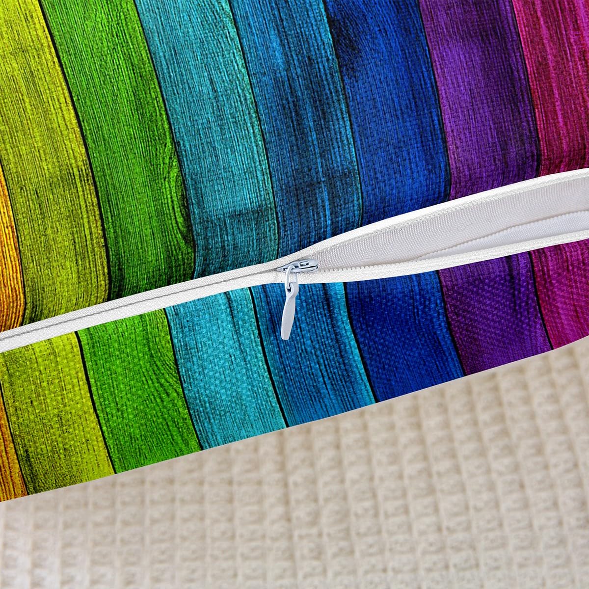 ABAKUHAUS 2 Federe Cuscino Arcobaleno 60x40 Cm - Stampa Digitale Vibrante, Microfibra Morbida