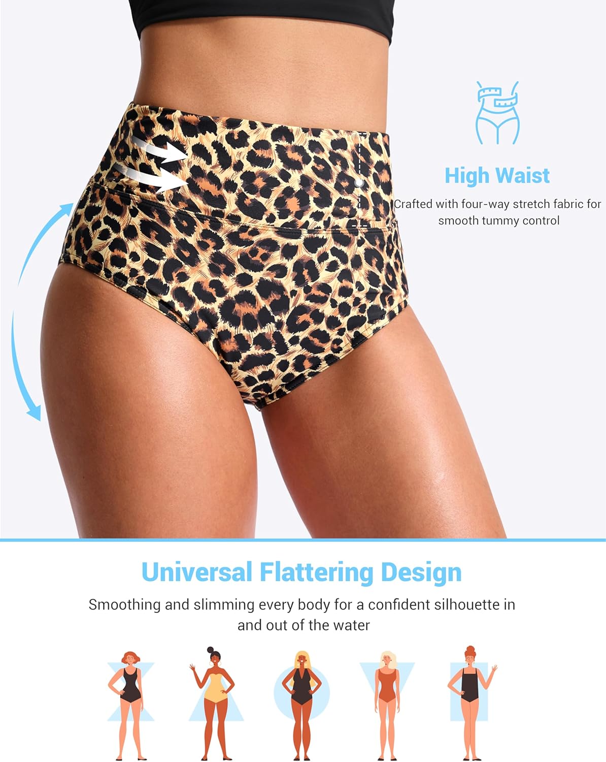 G Gradual Women's High Waisted Bikini Bottoms Tummy Control Swim Bottom Full Coverage Bathing Suit Swimsuit Bottoms for Women - Image 4