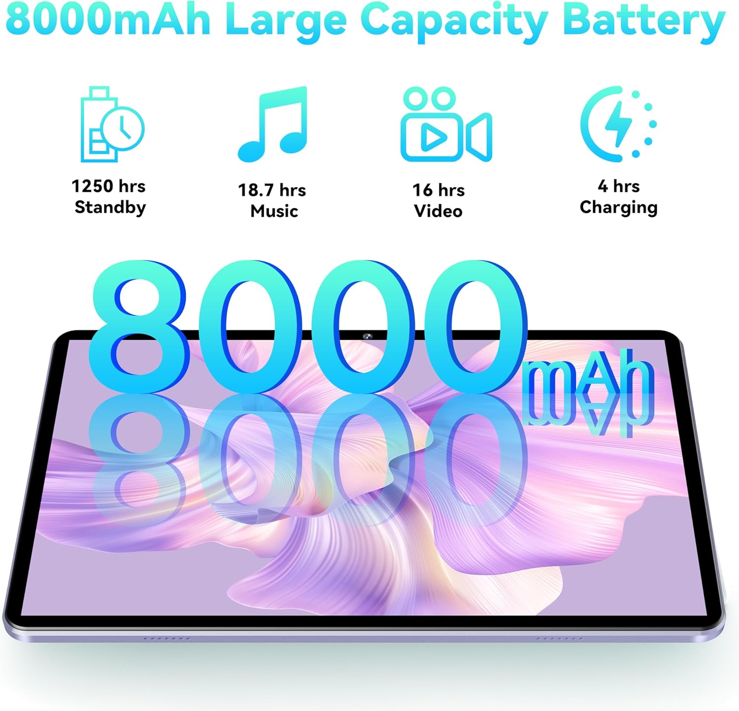 OUKITEL OT6 Android 13 WiFi Tablet - 8000mAh, 10.1 inch Tablets for Adults, 16GB RAM + 64GB ROM(1TB Expand) WiFi 6 Tablet with Stylus, GMS, Widevine L1, Dual Speakers