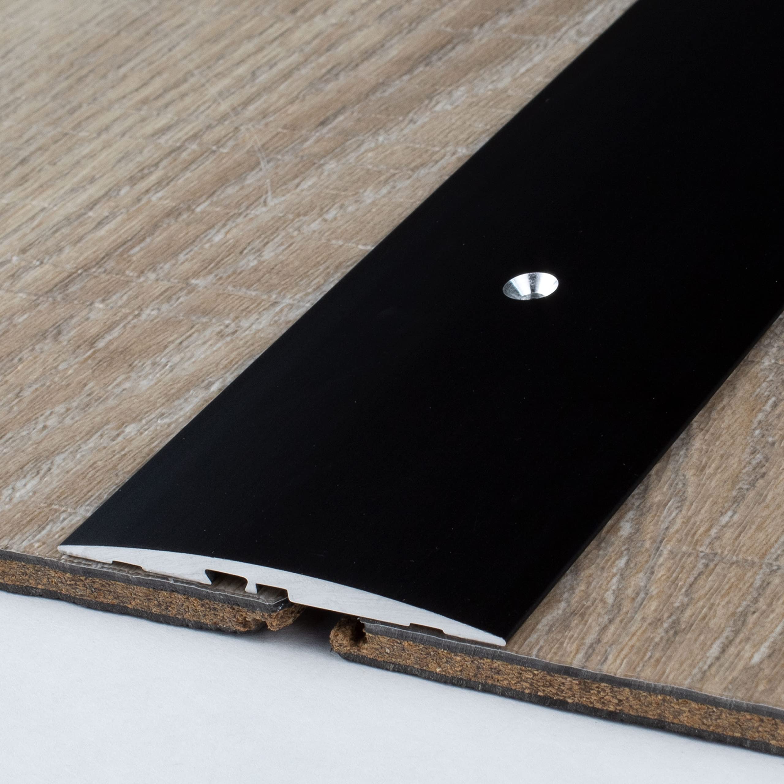 PROVISTON | Perfil De Transición | Aluminio Anodizado | Bronce Oscuro | Ancho 80 Mm | Altura 3.5 Mm | Longitud 1000 Mm | Perforado En El Costado