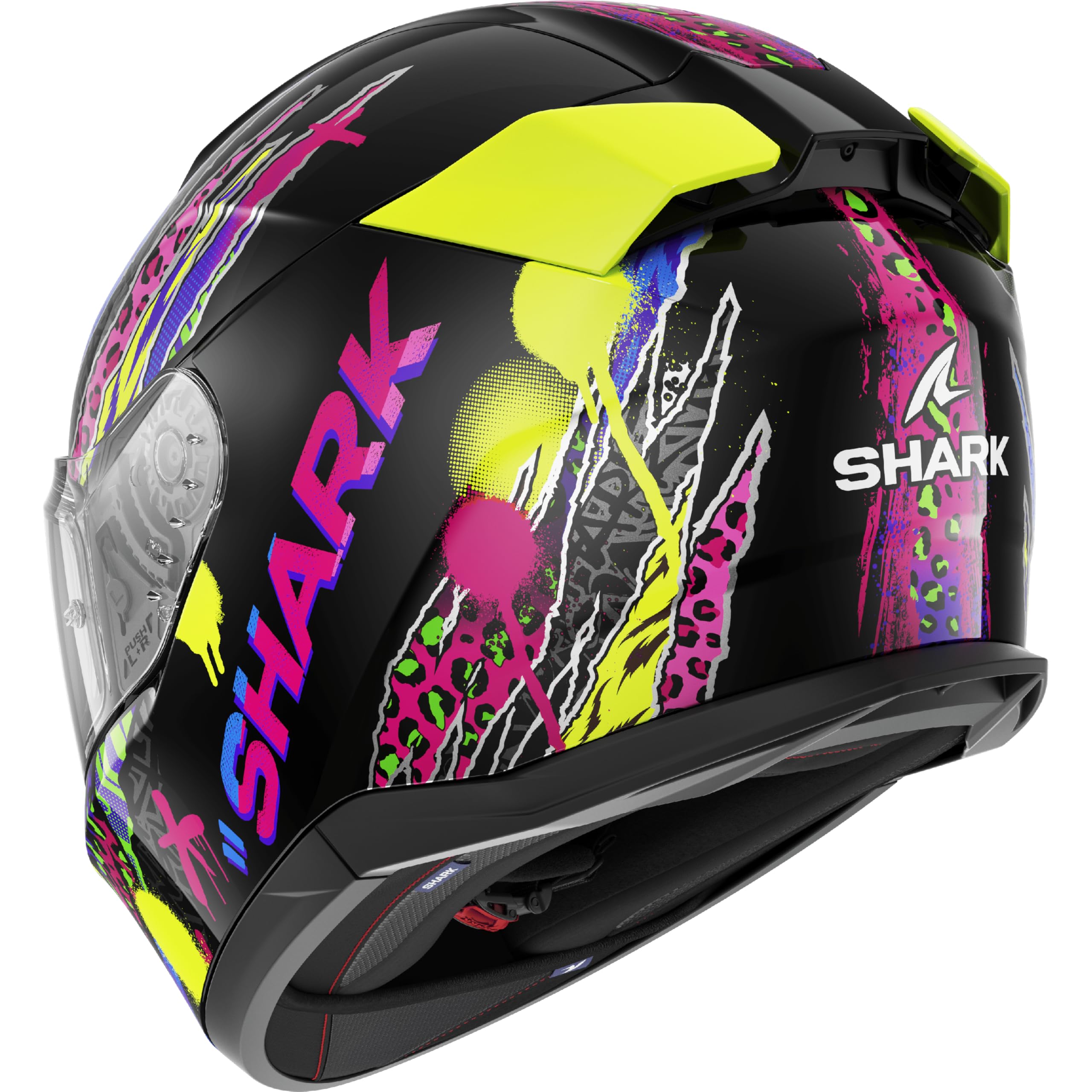 Shark, Casque Moto Intégral D-SKWAL 3 Fawn Black Violet Yellow KVY