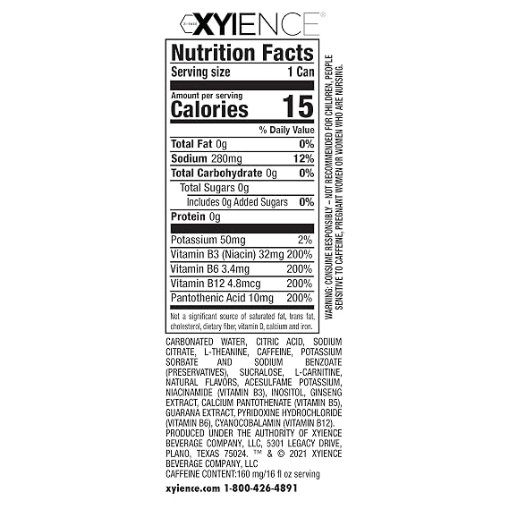 Xyience Blueberry Pomegranate Energy Drink, 16 fl oz can (Pack of 12)