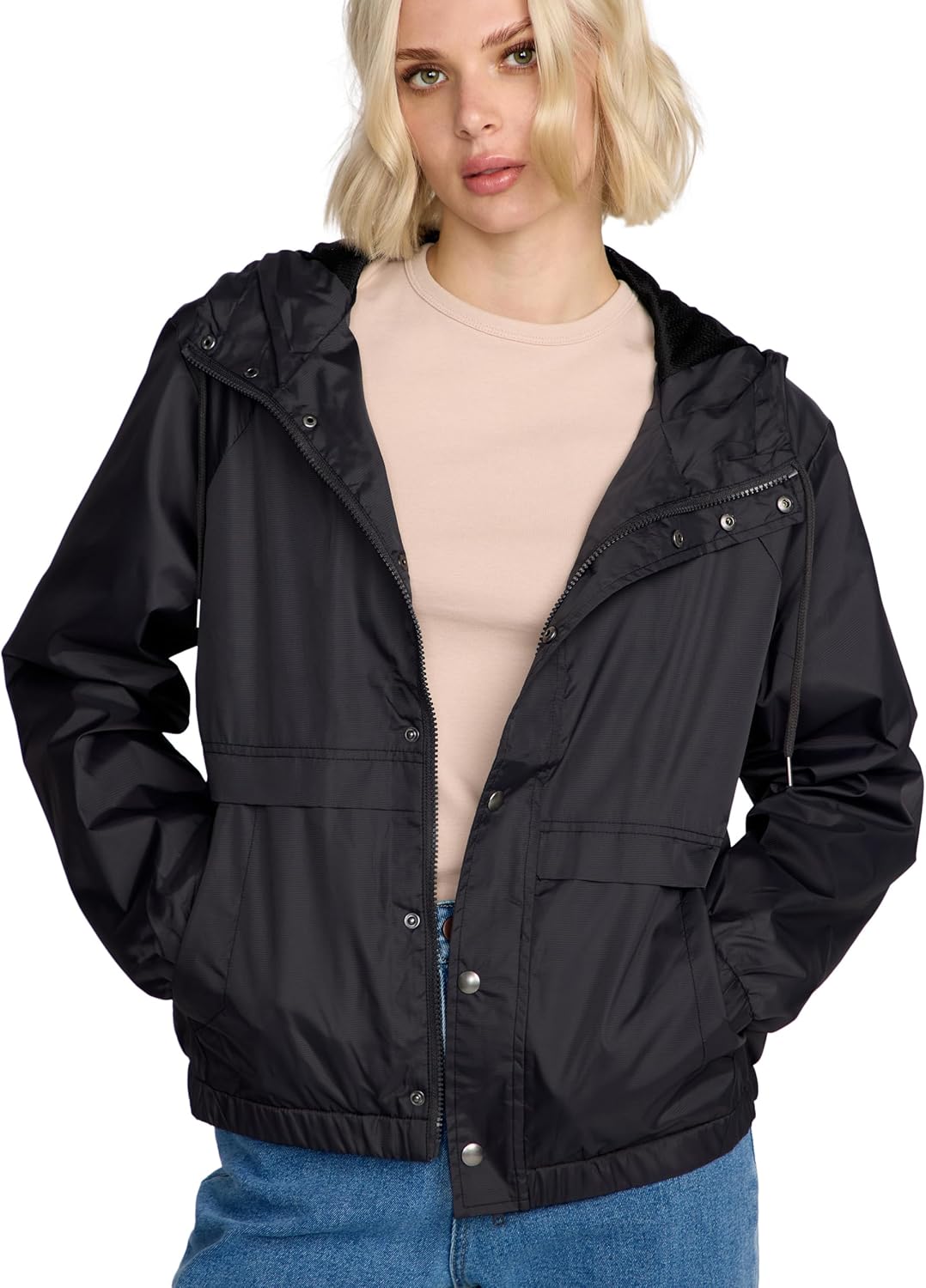 Volcom Women's Wind Stoned Lightweight Quarter Zip Windbreaker Jacket - Image 2