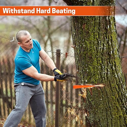 Miniatura 6 de 4 cuñas de tala de árboles, cuñas de motosierra con púas con bolsa, cuñas para cortar árboles de forma segura, tala (4 x 5 naranja)