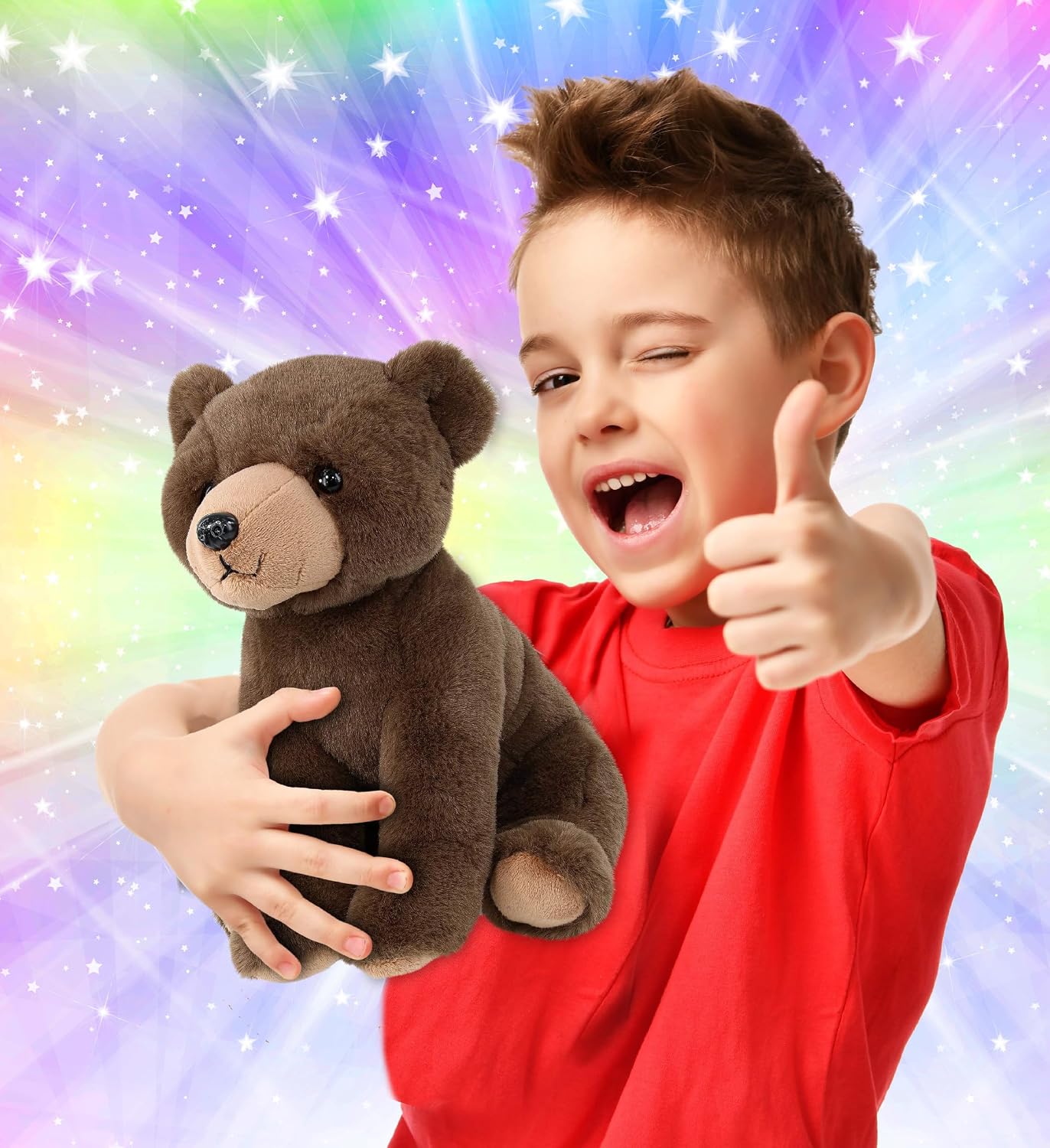 DolliBu Floppy Grizzly Bear Bear Stuffed Animal - Soft Huggable Grizzly Bear, Adorable Playtime Bear Plush Toy, Wild Life Cuddle Gifts, Super Soft Plush Doll Animal Toy for Kids and Adults - 9 Inches