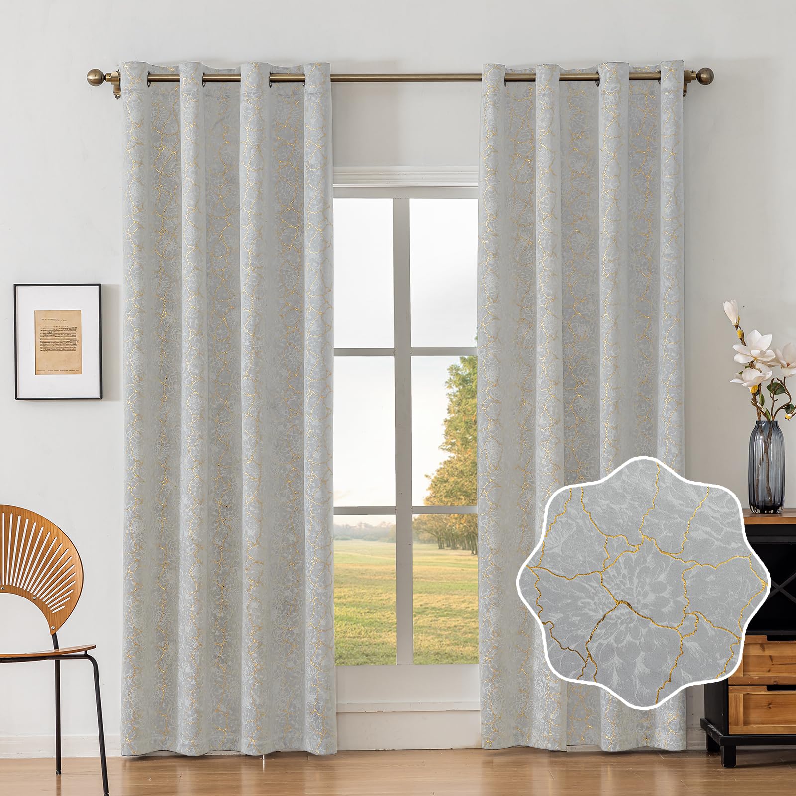 Ystyle Tende Per Interni In Velluto 2 Pezzi, 140x260cm, Tende Oscuranti Termiche Isolanti, Anti-Rumore, con Anelli, Tenda Moderna per Camera da Letto e Soggiorno, Beige