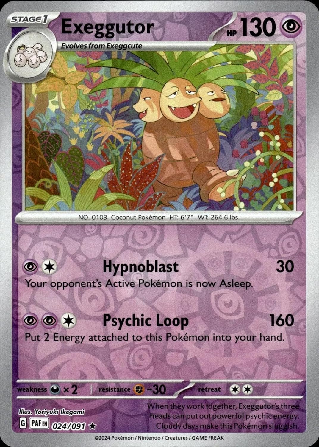 Pokemon - Exeggutor 024/091 - Paldean Fates – Reverse Foil Single Card
