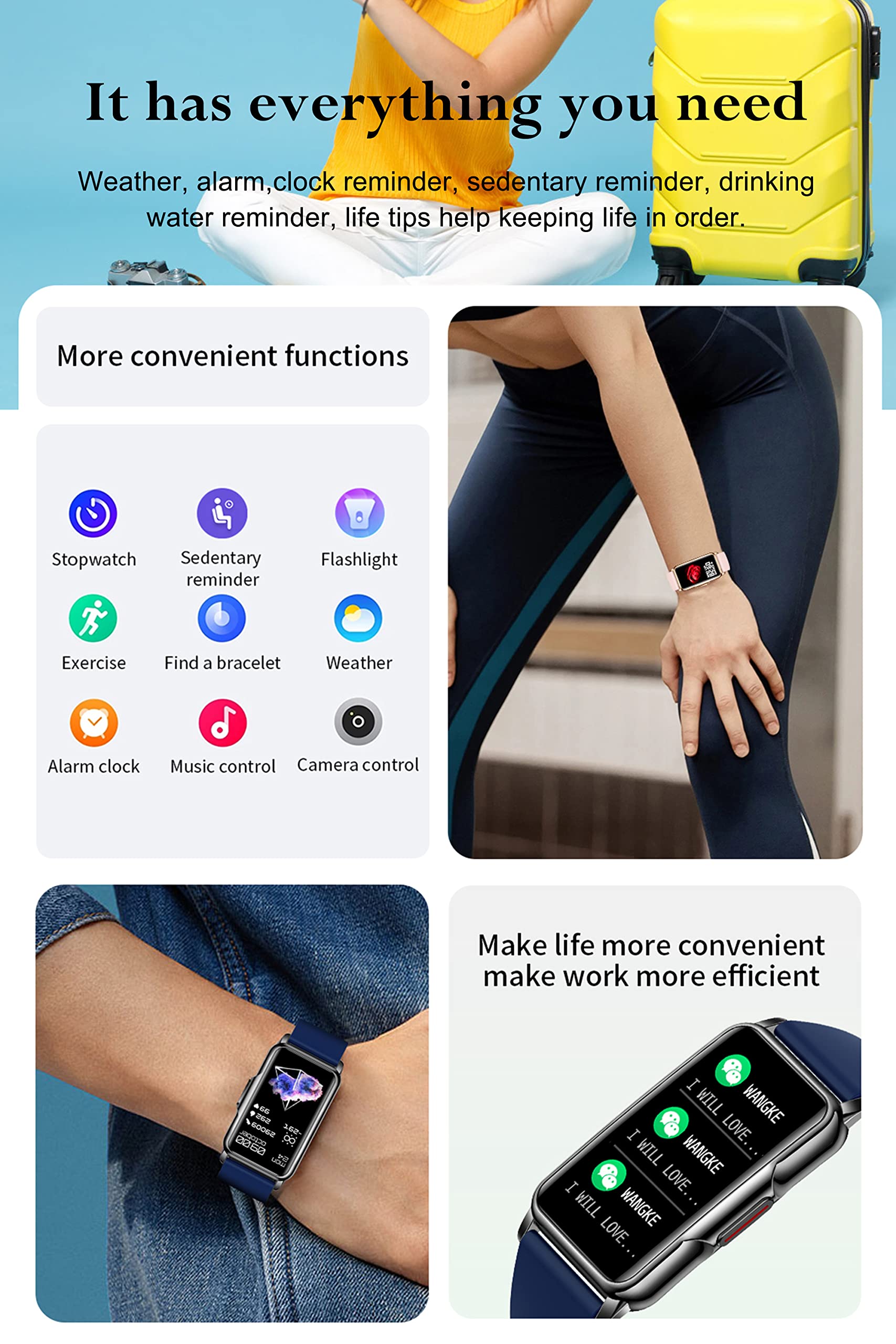 Fitness Tracker Smartwatch Damen Herren 1.47 Zoll HD Touchscreen Blutdruckmessung Pulsuhr Schlaf 20 Sportmodi Schrittzähler für Android iOS