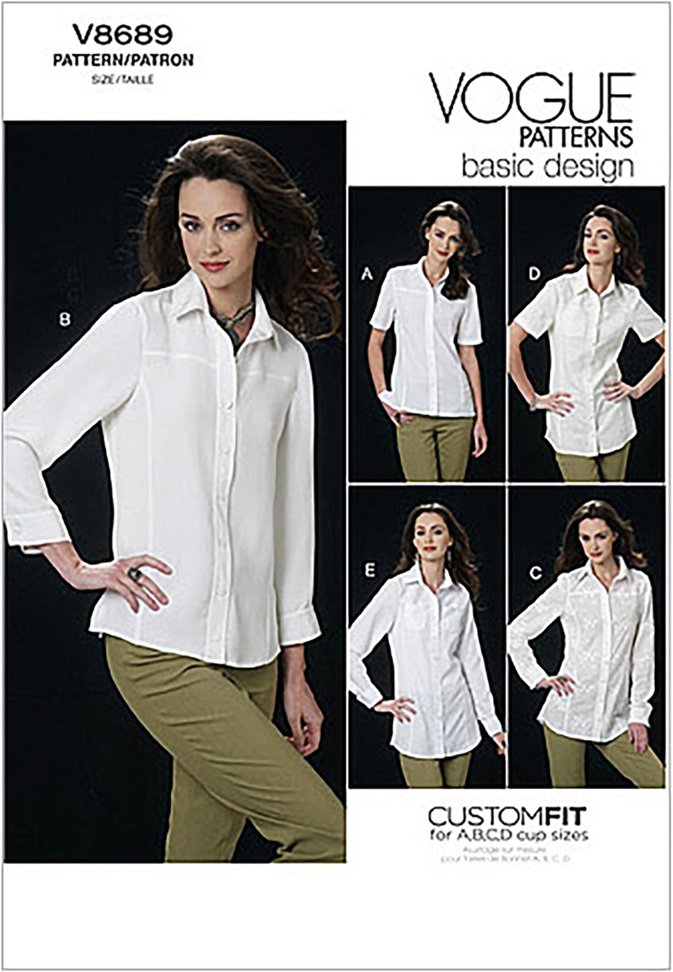 Vogue PatternsV8689 Size E5 14-16-18-20-22 Misses' Shirt