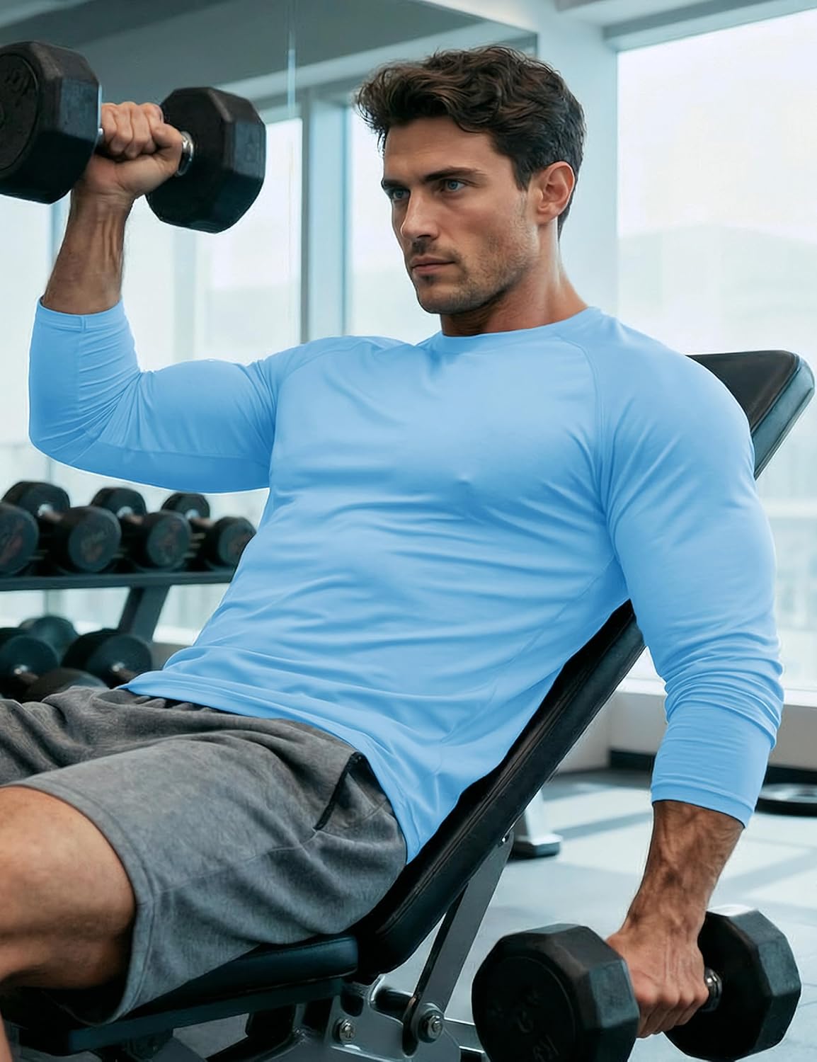 MAGCOMSEN Men's UPF 50+ Sun Protection Shirts Long Sleeve Quick Dry UV SPF Rash Guard Fishing Running Swim Athletic - Image 2