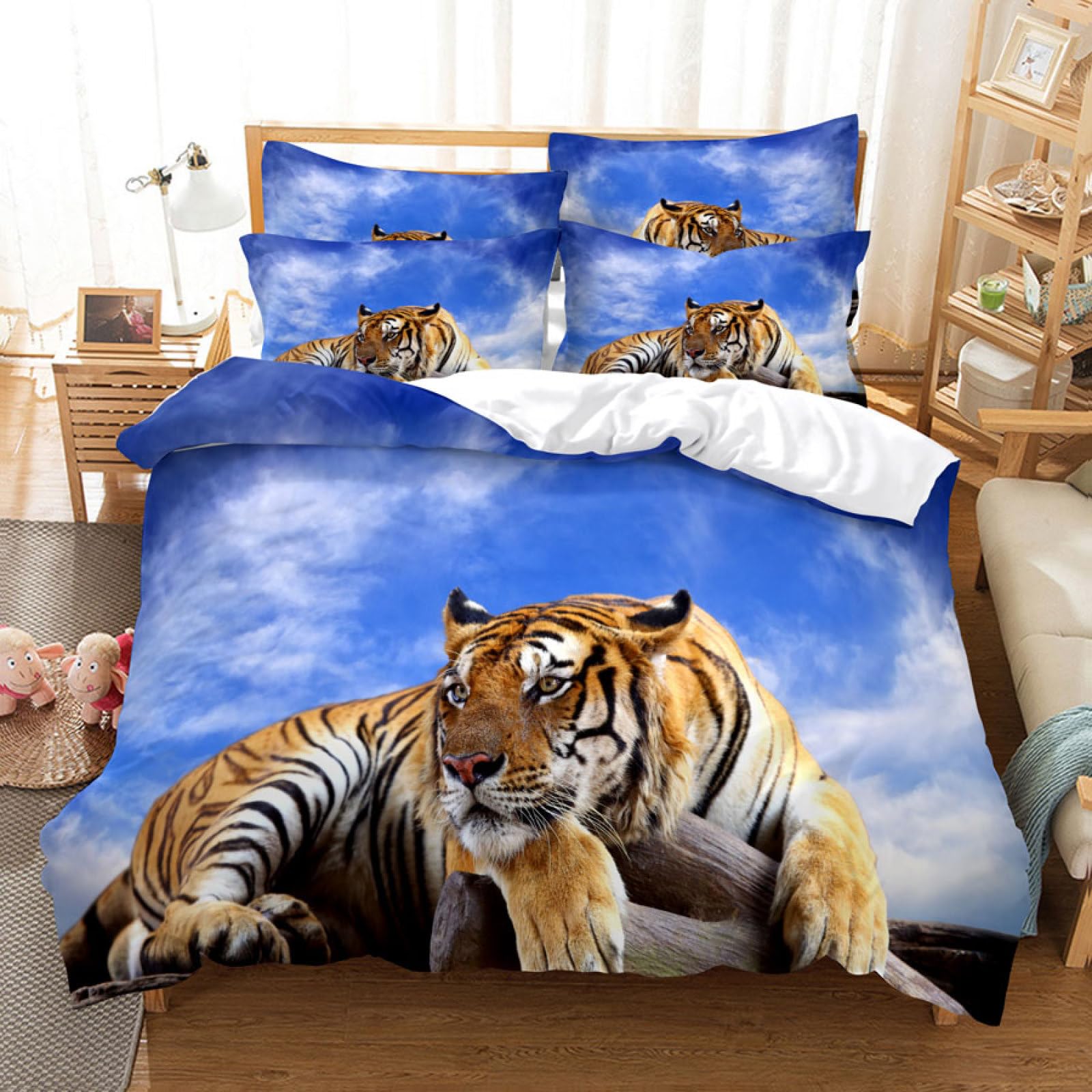 BEFASYY Bettbezug-Set, Weißer Tiger, Bettwäsche-S Produktbild-Vorschau 6