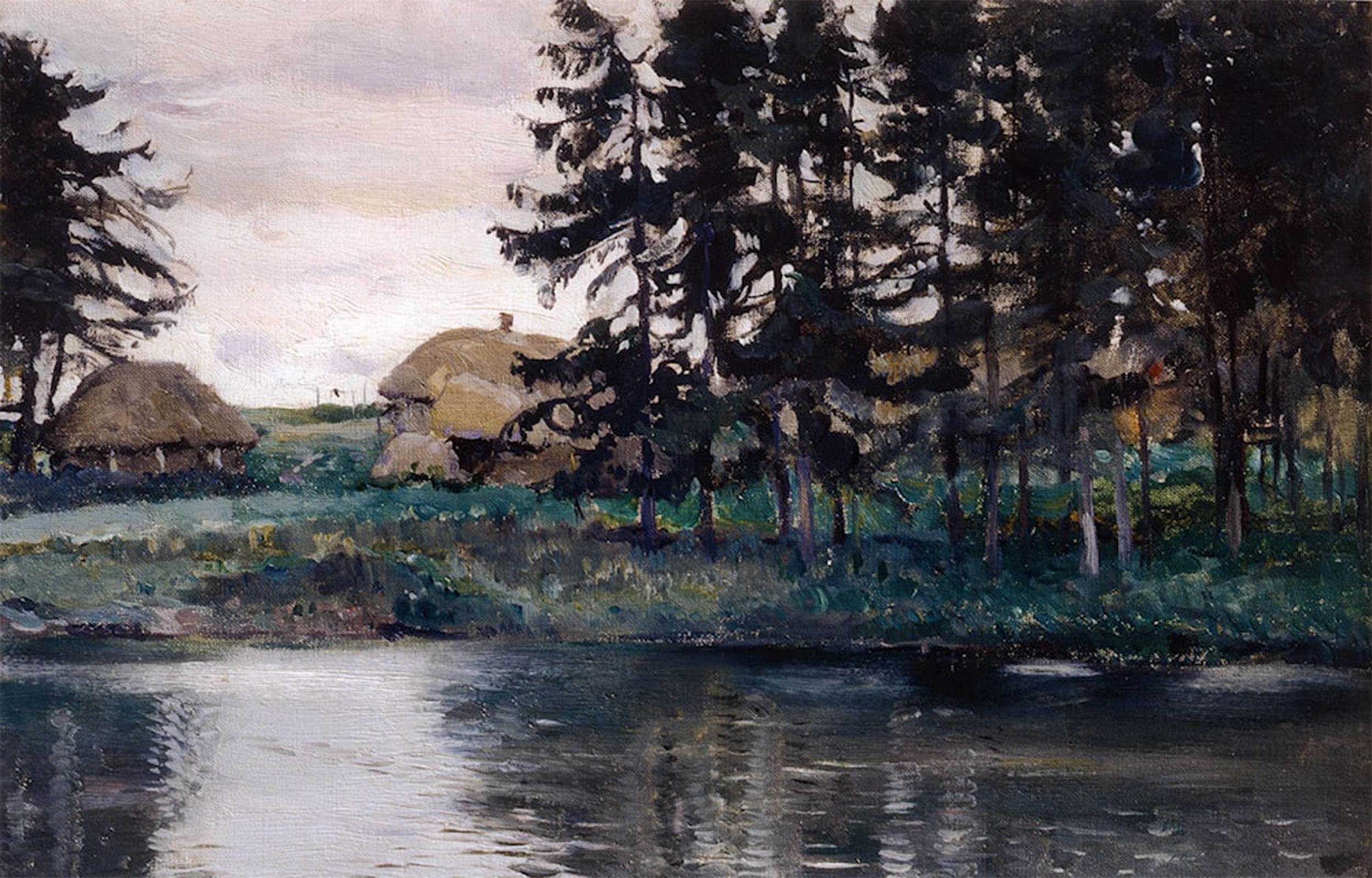 SERENDIPITP Retro Picture Poster Wall Art Pictures Painting Pond in Yasnaya Polyana by Mikhail Nesterov Wall Art Canvas Print for Wall Decor 60x90cm