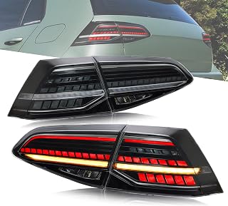 VLAND Tail Lights for 2014-2020 Golf 7 Golf MK7 Golf 7.5 Golf MK7.5 (not for Variant/GTI/R), Rear Light Lamp with Sequential Turn Signal, Plug & Play (Smoke lens)