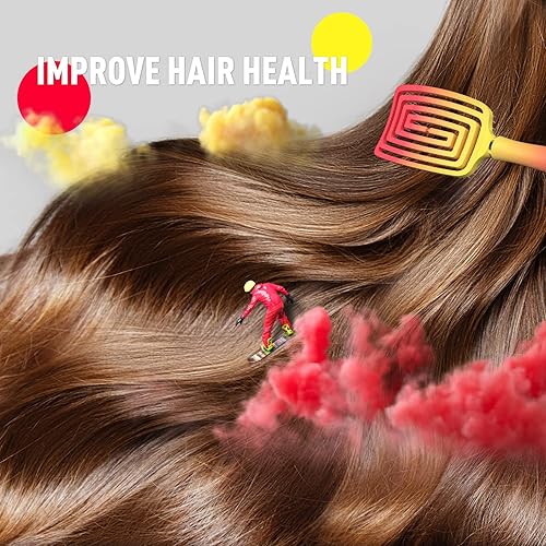 Miniatura 5 de Cepillo desenredante de cabello con cerdas ultra suaves, diseño ventilado de secado más rápido, separa suavemente los enredos, cepillos de peinado