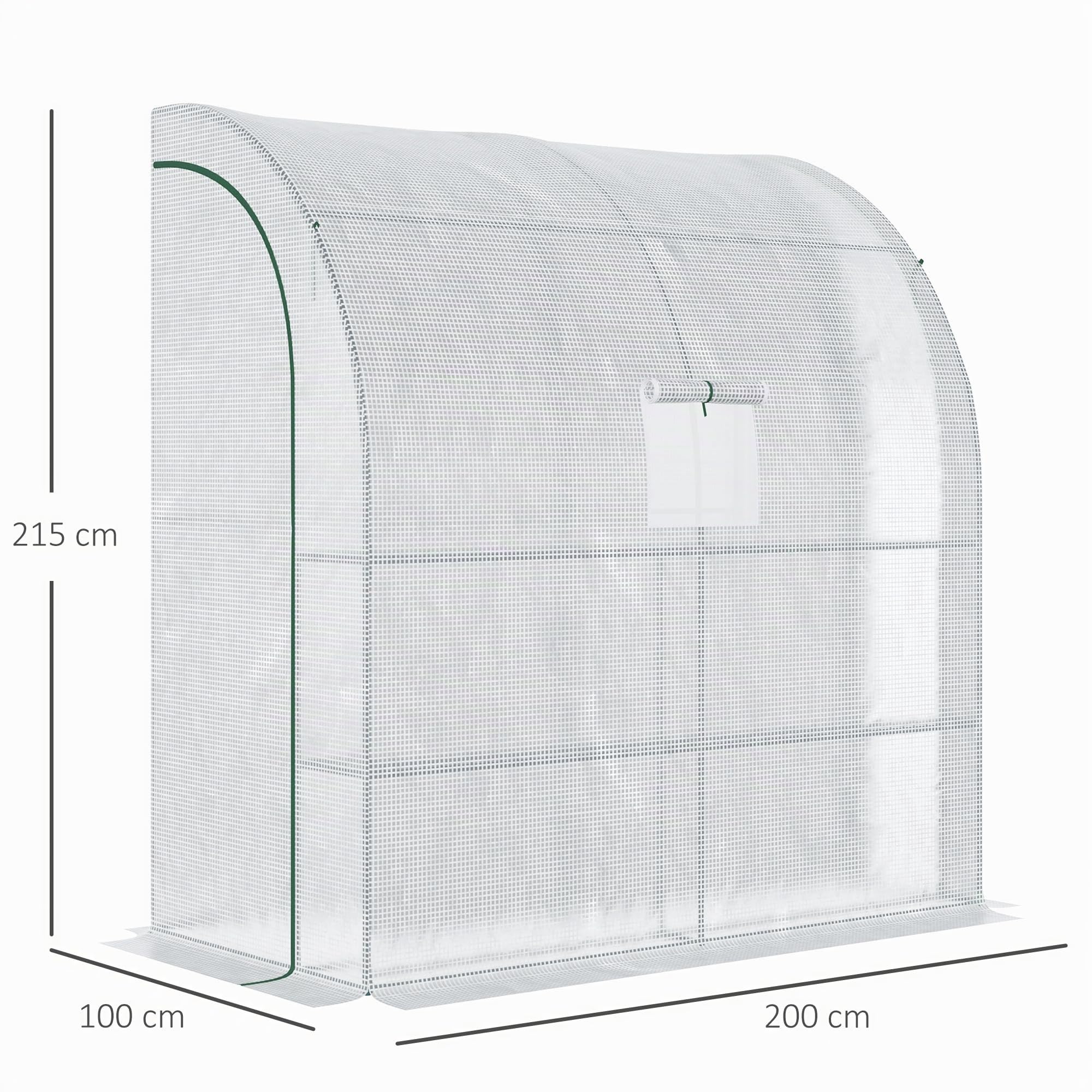 Outsunny Serre de Jardin PE avec Étagères 3 Niveaux 200x100x215 cm Blanc