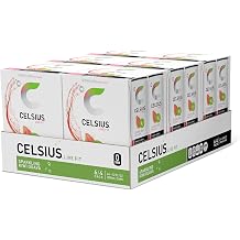 CELSIUS Sparkling Kiwi Guava, Functional Essential Energy Drink 12 Fl Oz Pack of 24