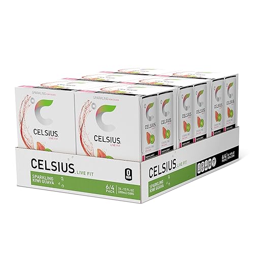 Vista 91 de CELSIUS - Bebida energizante con gas y endulzada con Stevia, cero azúcar, lata delgada, sabor a naranja y granada, 144 onzas líquidas