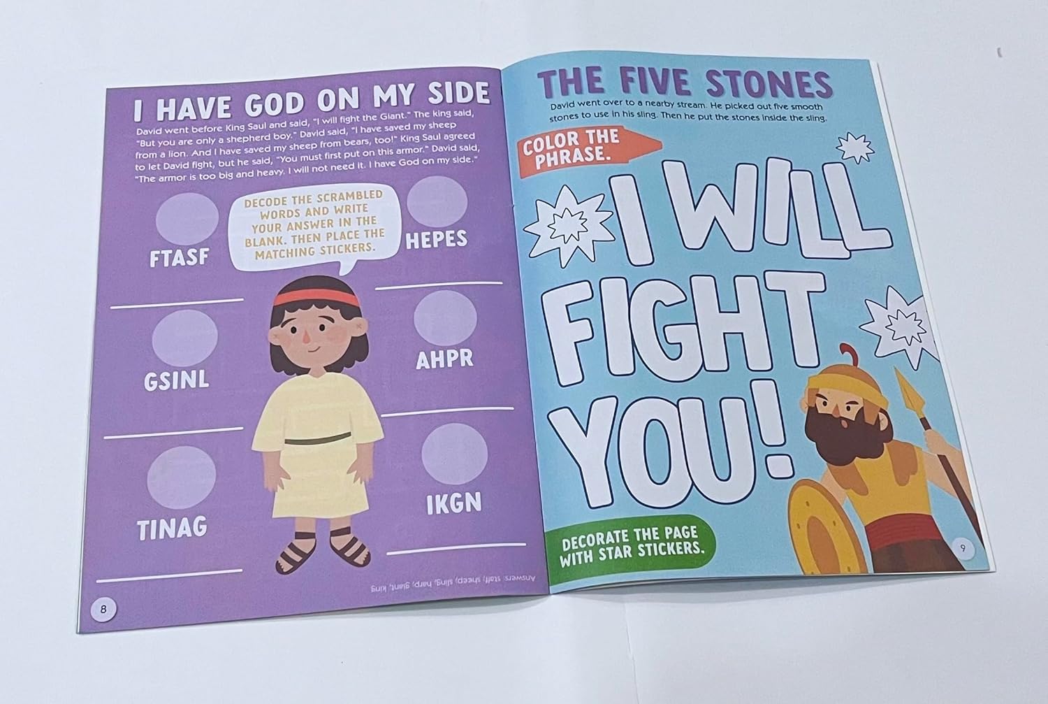 Bible Activity Stickers Jonah, Jesus, David, Moses Over 80 Stickers (Set of 4 Books)