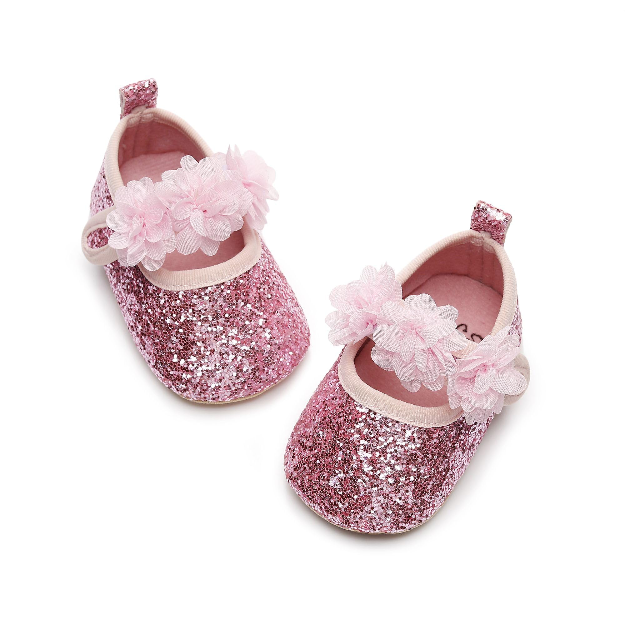 HONGTEYA Baby Girls Shoes Infant Mary Jane Flats Non Slip Newborn Moccasins