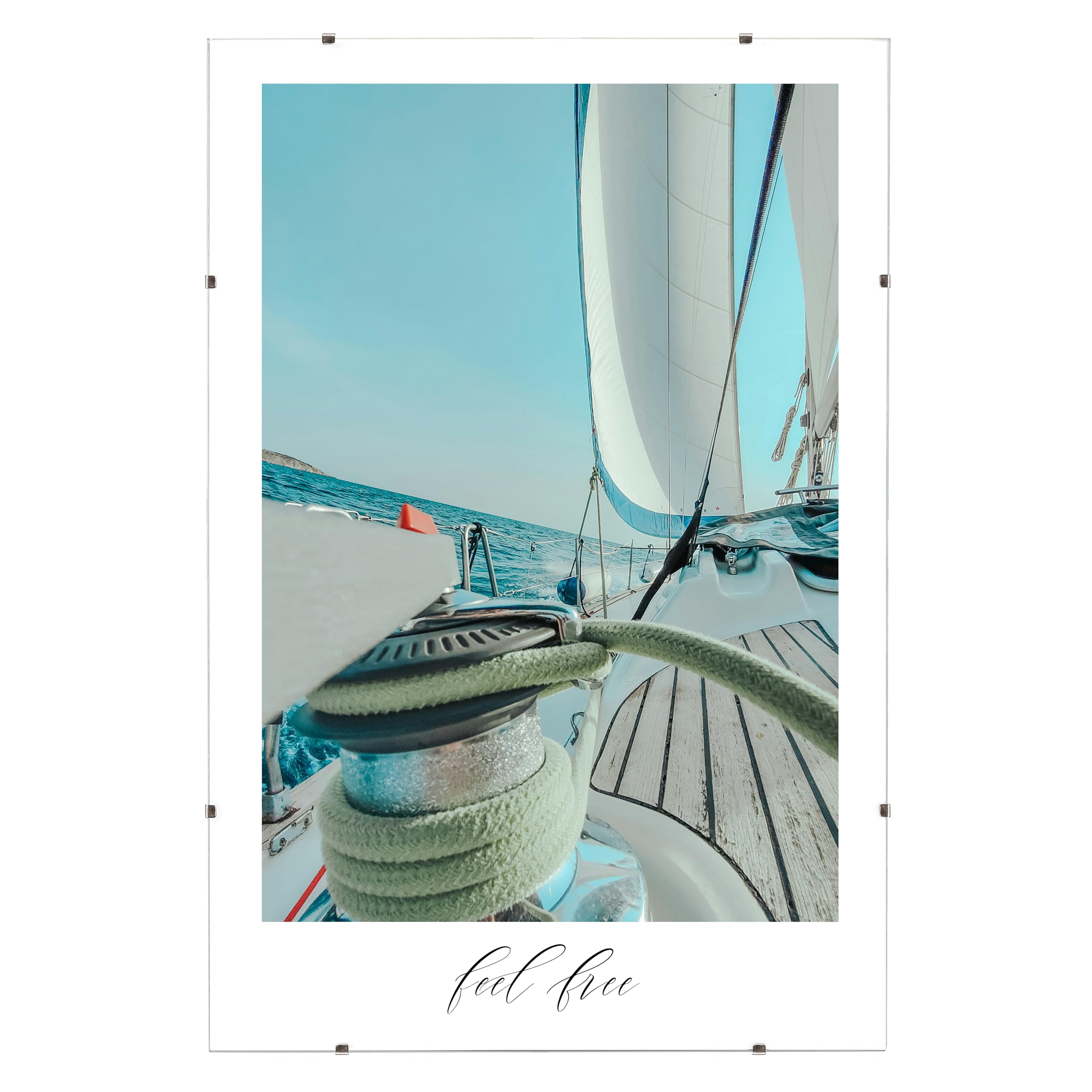 Mein Landhaus Marco de fotos sin marco, 50 x 70 cm, marco de clip con cristal acrílico irrompible, soporte para fotos sin bordes para enmarcar tus fotos en orientación horizontal o vertical