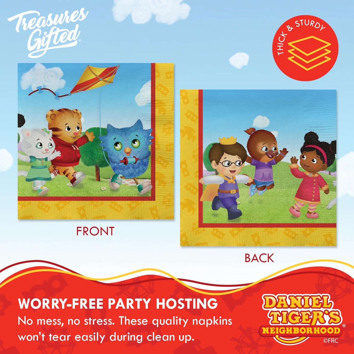 Treasures Gifted Officially Licensed Daniel Tiger Birthday Party Supplies - Serves 16 Guests - Dinnerware Starter Set Daniel Tiger Party Decorations - Plates and Napkins Set - Image 5