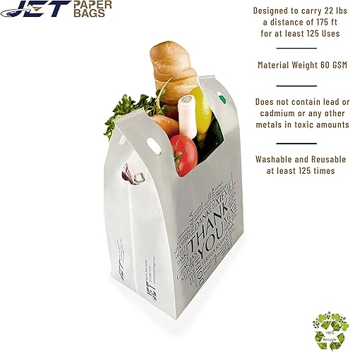 Miniatura 2 de JET PAPER BAGS  Bolsas reutilizables no tejidas de 125 x 77 x 125 pulgadas bolsa de mano de agradecimiento impresa en todos los idiomas bolsas