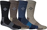 Columbia Men's 4-Pack Moisture Control Crew Socks - Breathable, Durable Comfort for Active Lifestyles