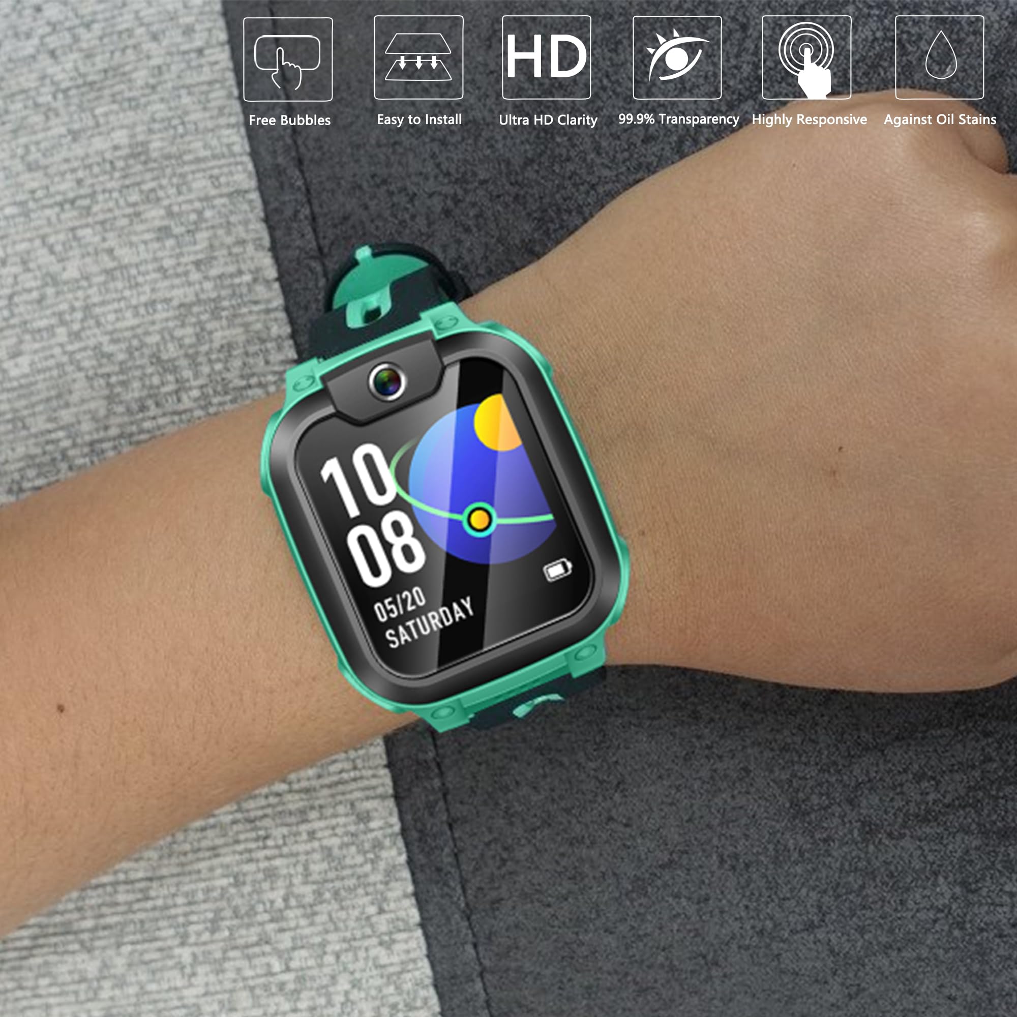 NEWZEROL Szkło ochronne na wyświetlacz, kompatybilne z Imoo Watch Phone Z1, pełne pokrycie, bez pęcherzyków powietrza, odporne na zarysowania, folia ochronna HD ze szkła, folia ochronna na zegarek