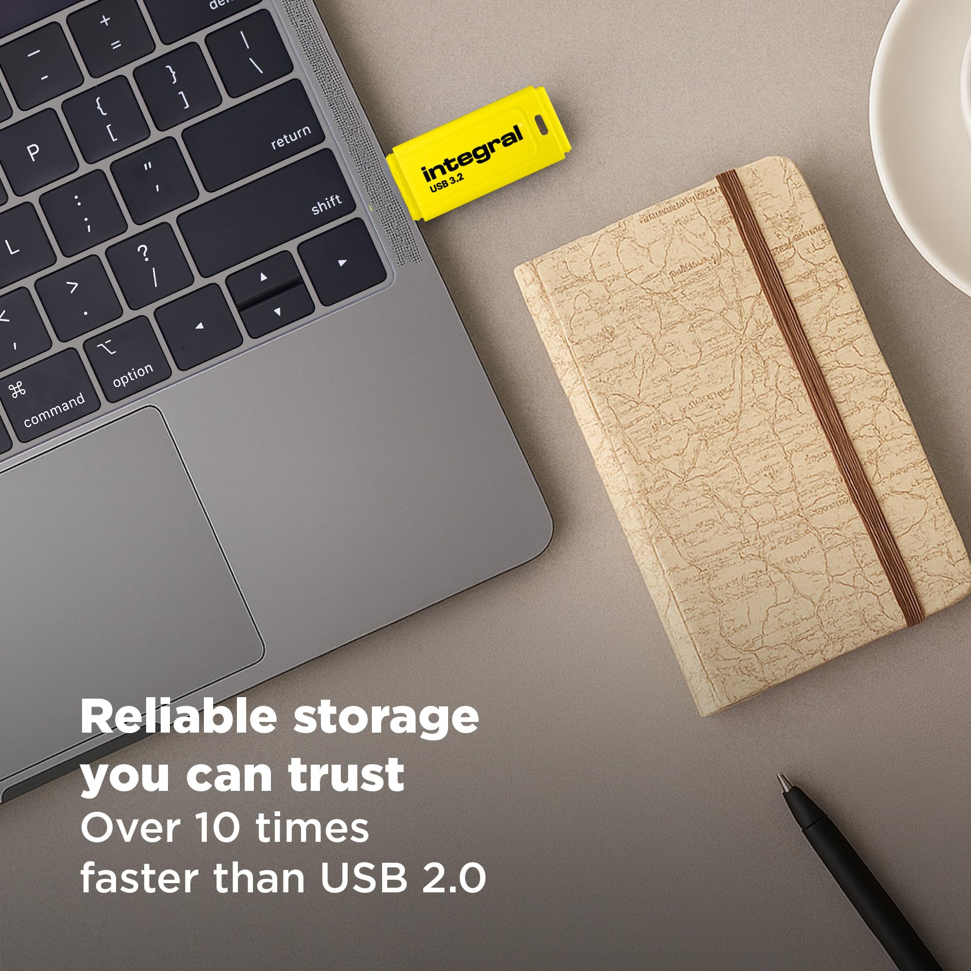 Integral Confezione da 3 unità flash USB 3.2 Gen 1 da 64 GB, tipo C/USB 3.1/3.0 ad alta velocità, giallo/arancione/rosa, lettura 150 MB/s, scrittura 30 MB/s, plug-and-play, archiviazione portatile per