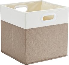 Mangata Cube Storage Boxes 33x38x33 cm, Large Fabric storage baskets for Storage Cube Units, Clothes Bins, Baskets, Chests,Toys (Lihgt Khaki/Cream White, 1Pcs)