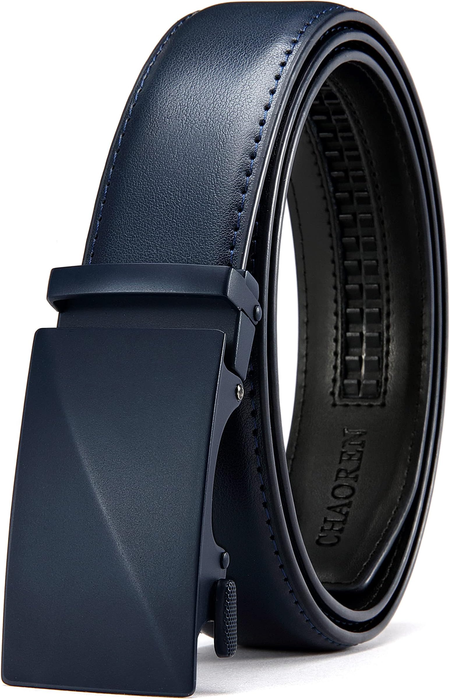 CHAOREN Mens Belt - Mens Ratchet Belt Leather 1 3/8" for Dress Pant - Micro Adjustable Belt Fit Everywhere