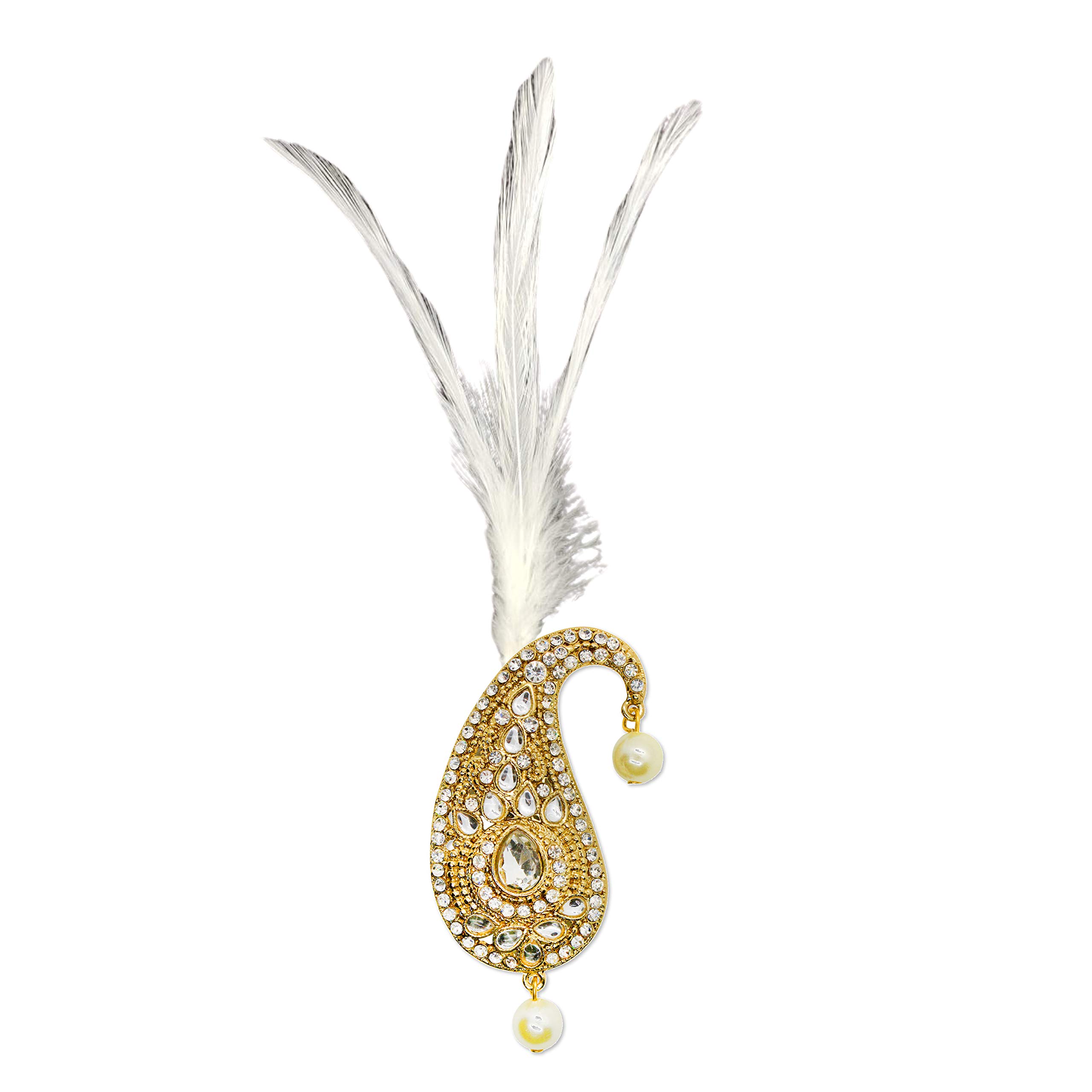 FURE Metal Kairi Kilangi Brooch (Golden) with Feather for Men (B089R89789) Amazon Price History, Amazon Price Tracker