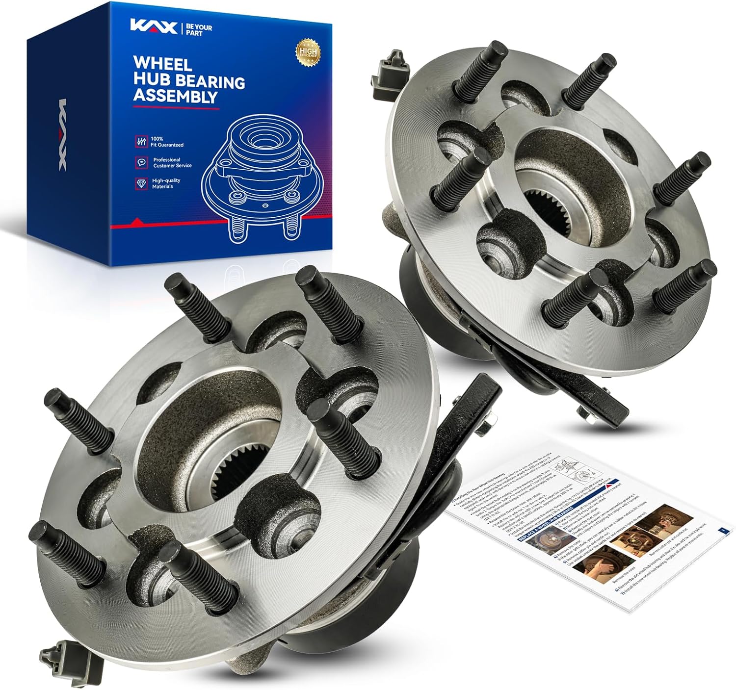 KAX 515110/515111 2PCS Front Wheel Hub Bearing Compatible with Isuzu i-370 2007-2008,W/ABS Wheel Bearing and Hub Assembly