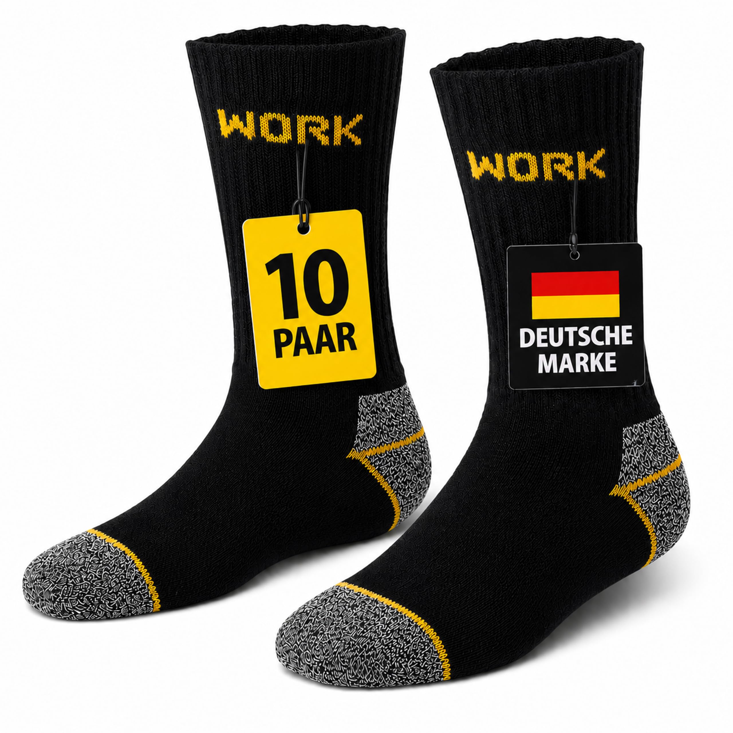 MOUNTREX Arbeitssocken - Herren Work Socken mit Gepolsterte Frotteesohle | 10/20 Paar Herrensocken – verstärkter Fersenbereich und bequemer Komfortbund – strapazierfähig für Arbeitsschuhe