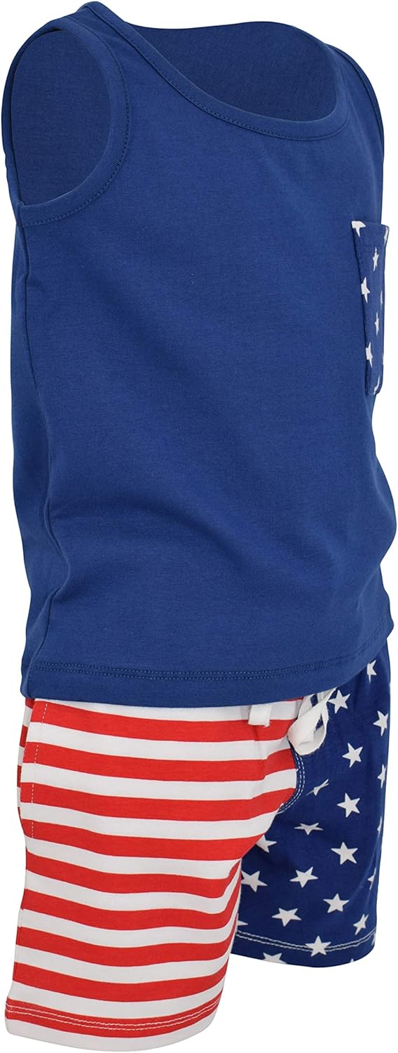 Maxblue MB-F08 交換用 4396841、Everydrop®フィルター3、EDR3RXD1、4396710、Kenmo SimPure  5ミクロン Unique Baby Boys 愛国国国旗スターストライプ 7月4日ショーツセット US サイズ: 6 カラー: ブルー
