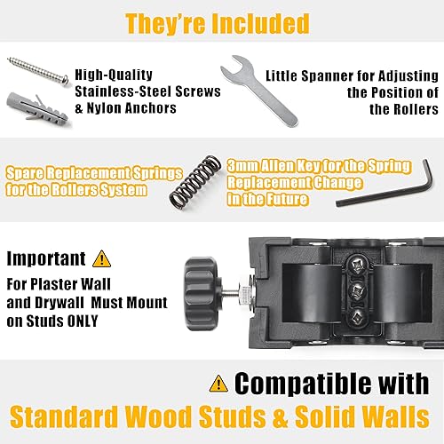 Miniatura 3 de CyclingDeal Soporte de pared para neumáticos de bicicleta, clip de alta calidad para exteriores e interiores, seguro para almacenar bicicletas de