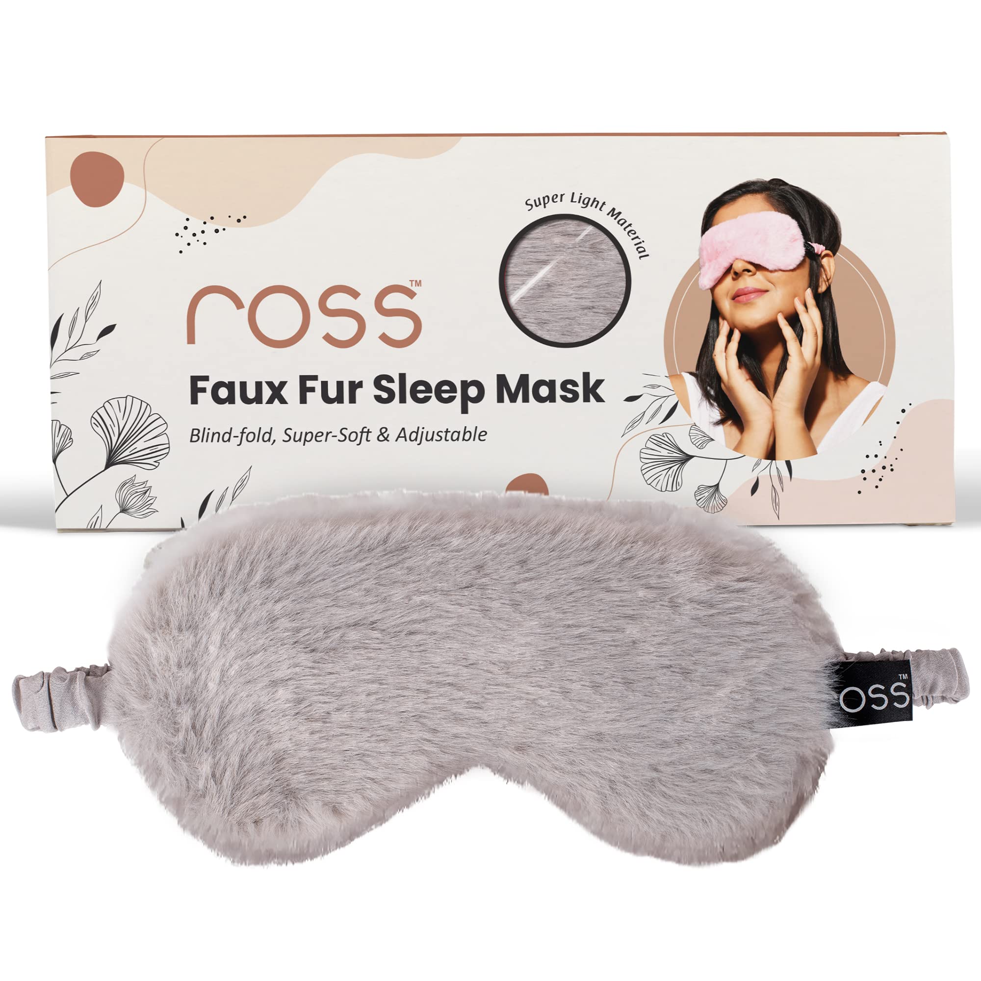 Ross 100% Mulberry Silk Faux Fur Sleep Mask Eye Mask, Super Smooth for Blind Fold (Grey - Fur) (B0B7WQZZBY) Amazon Price History, Amazon Price Tracker
