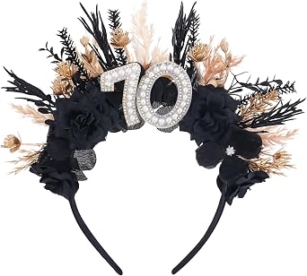 Black Birthday Headband for Women - Dark Happy Birthday Headband Gift for Her Birthday Party Decoration