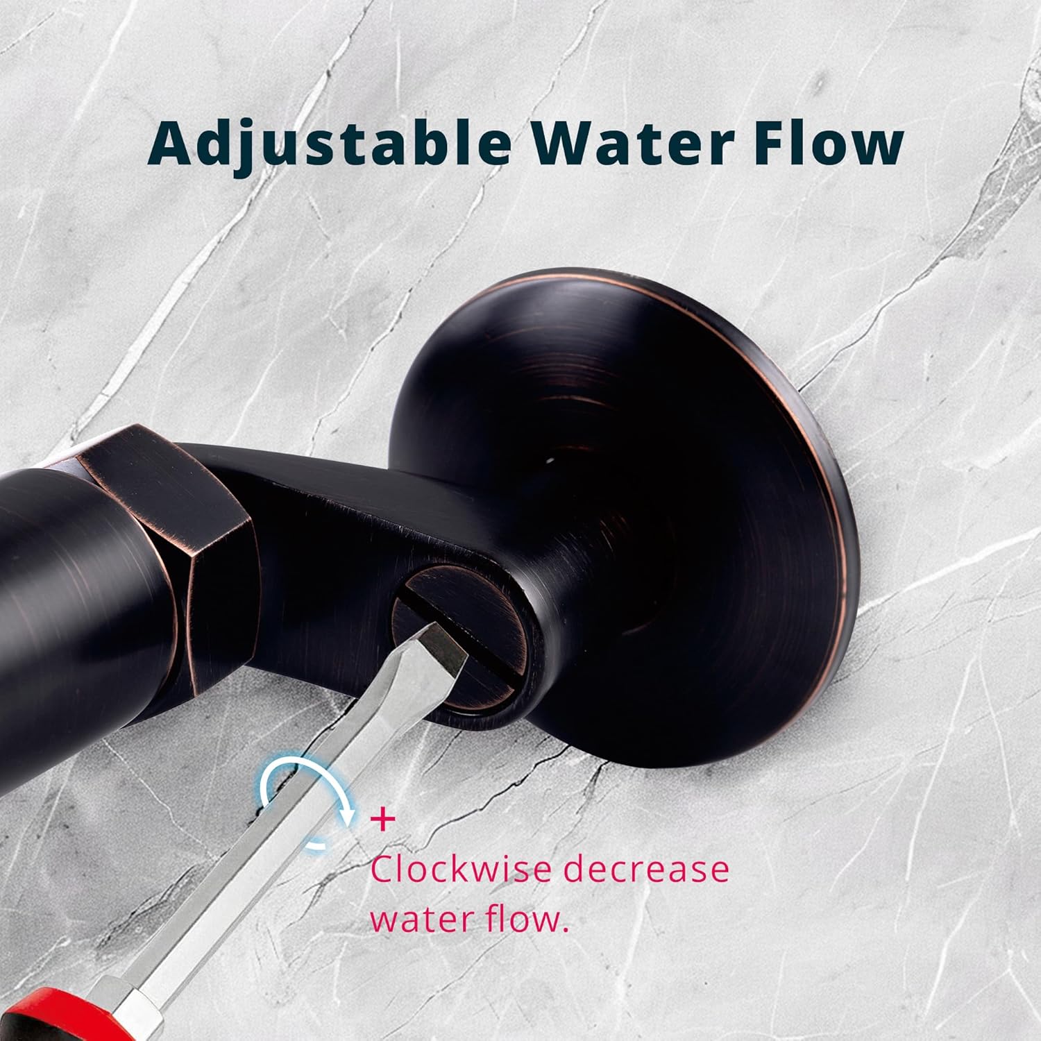 Wall Mount Kitchen Faucet with Pull Down Sprayer, 6 Inches Center Two Handles Commercial Kitchen Sink Faucet, 2 Functions Sprayer, Oil Rubbed Bronze Utility Sink Faucet