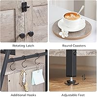 Vista 6 de HOOBRO Caja de arena con 2 estantes de almacenamiento, mueble alto para caja de arena oculto con estación de carga, mueble para caja de arena oculta