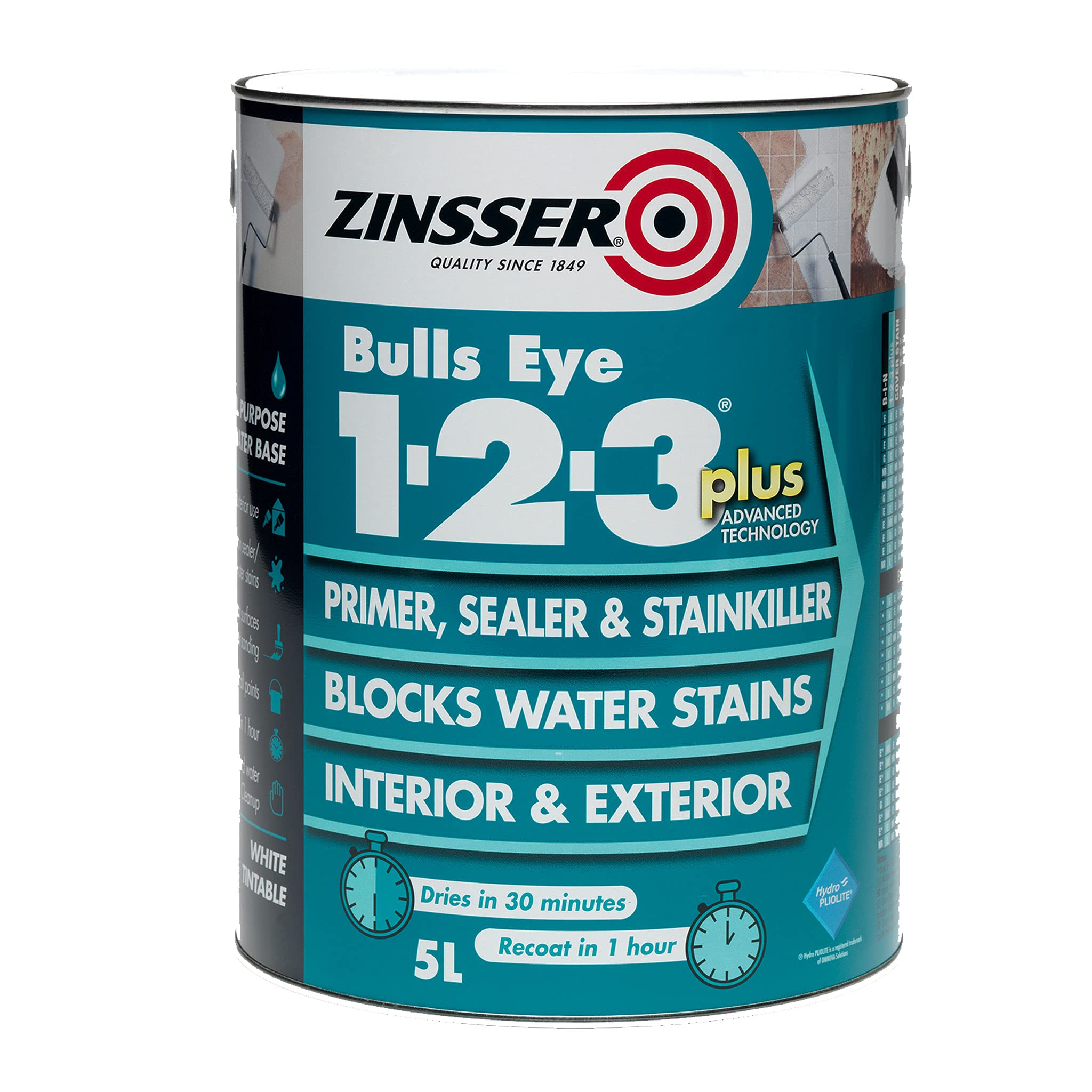 Zinsser BULLS EYE 1-2-3 *PLUS*** 2.5 litre Ready Mixed Colour - White