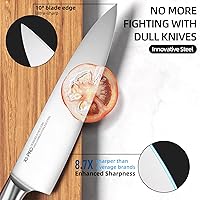 Vista 2 de Knife Set Premium, Japanese High Carbon Stainless Steel 14 Pcs Kitchen Knives Block Set with Built-in Sharpener and Wood Block, Razor Sharp Knife