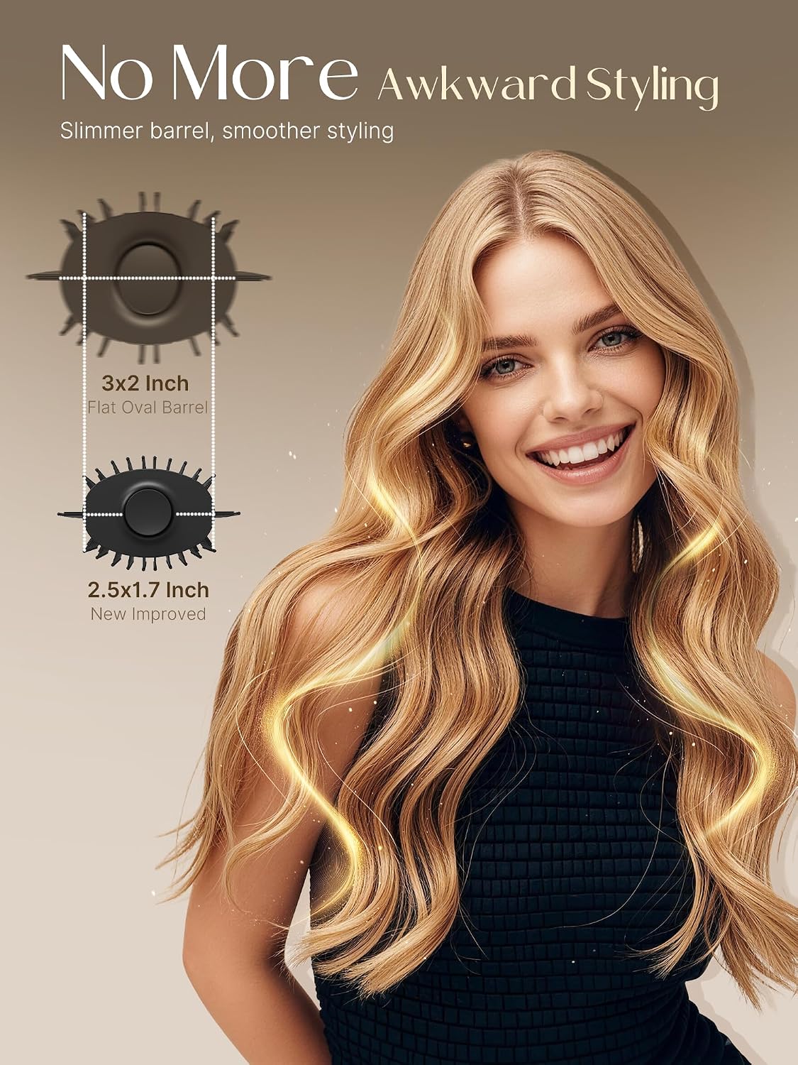 PRITECH One-Step Volumizer Hair Dryer Brush, 4-in-1 Ionic Hot Air Styler, 1200W Fast Drying, Ceramic Anti-Frizz Blowout Brush for Women, All Hair Types Daily Styling(Black Gold)